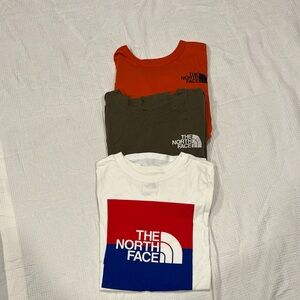 The North Face Mens Tees - Bold Orange, Olive Green, and White